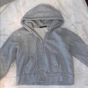 Brandy Melville Cropped Grey Hoodie
